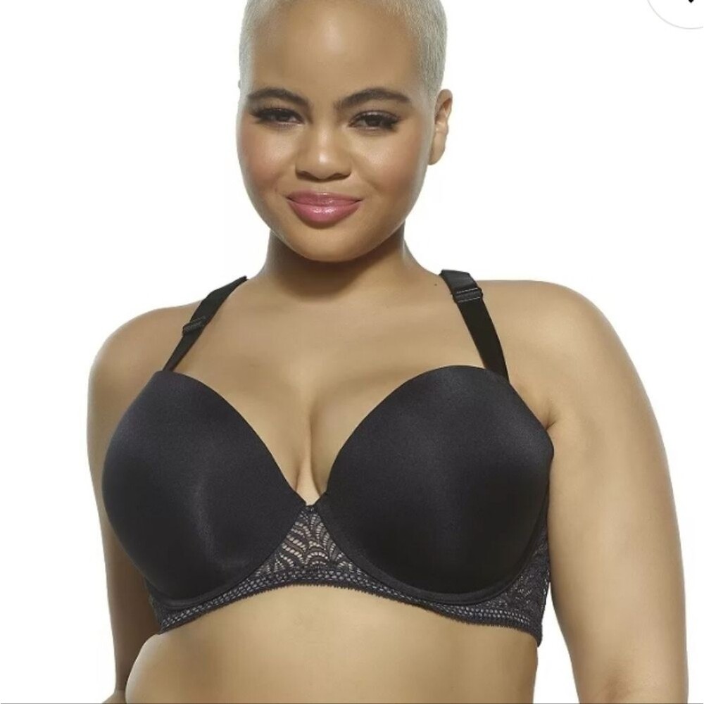 paramour by felina carolina lace-back full-figure contour bra 115011 black 34ddd